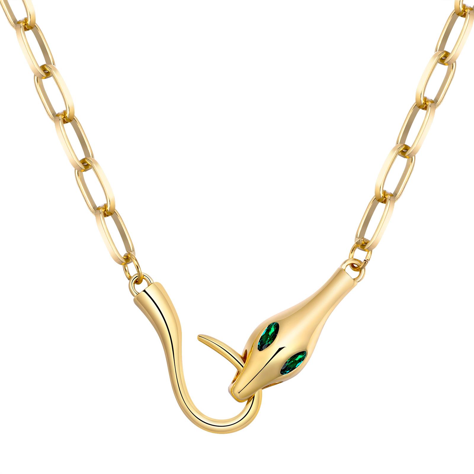 Serpent Snake Necklace for Women, Snake Pendant Cubic Zirconia Necklaces ,Minimalist Animal Jewelry