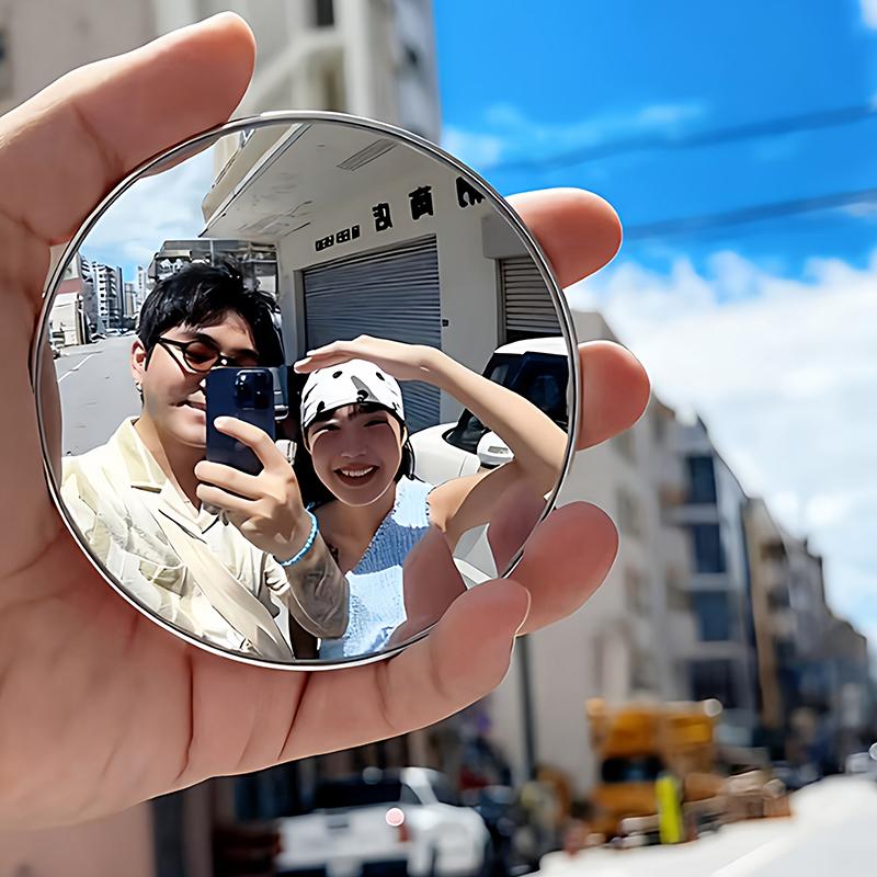 Travel Po Wide-Angle Lens Travel Reflective Mirror Round Zoom-In Mirrors Portable Zoom-In Feature Group Po Mirror