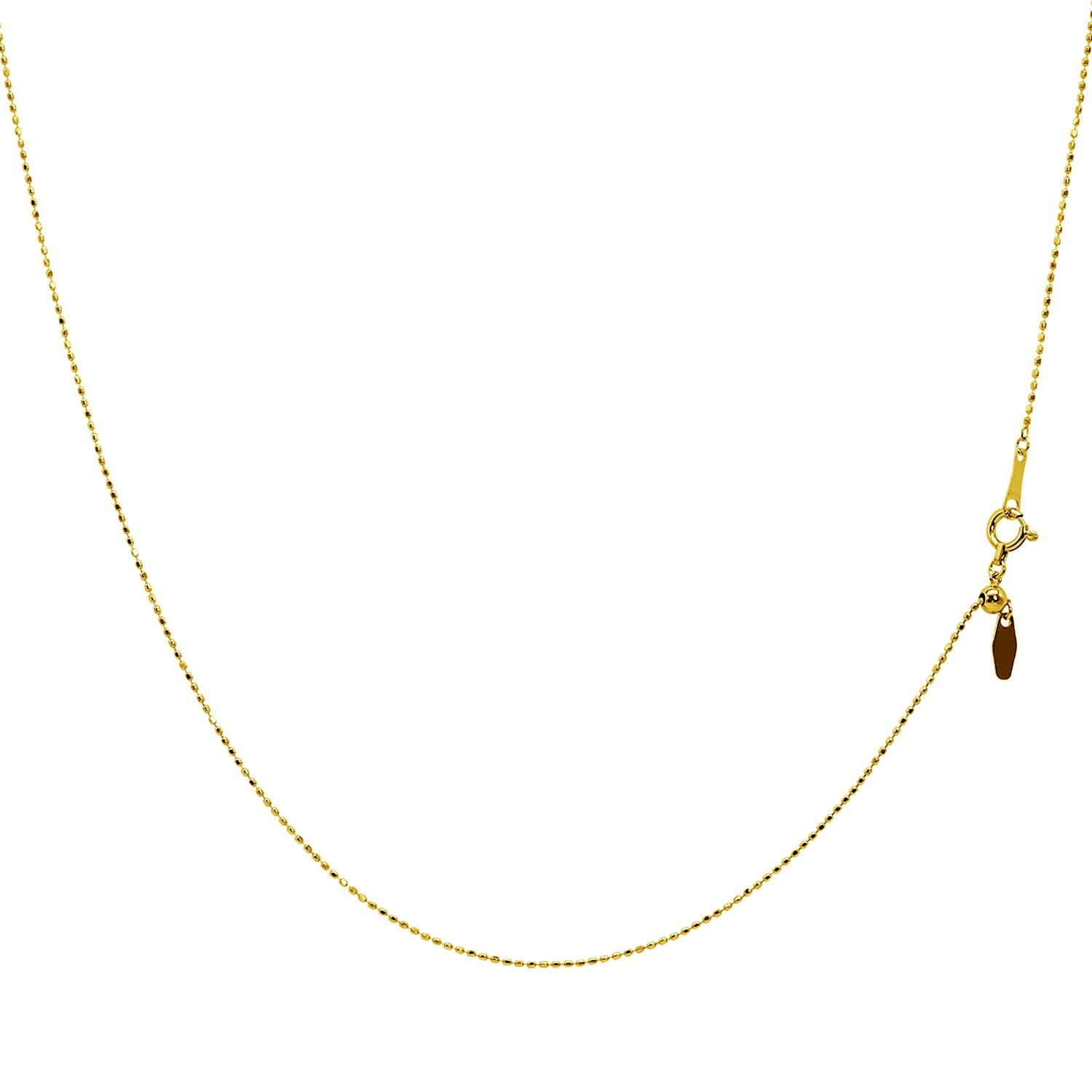 

Gold Chain Necklace 18K K18 Cut Ball Width Maximum 45cm Length Adjustable [Lara Christie] 0.7mm Approx. 1.2g lc97-0011 золотий