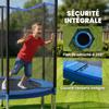 Outdoor Trampoline for Children and Adults, 80 kg Load, 36 Springs, 183 cm, Blue