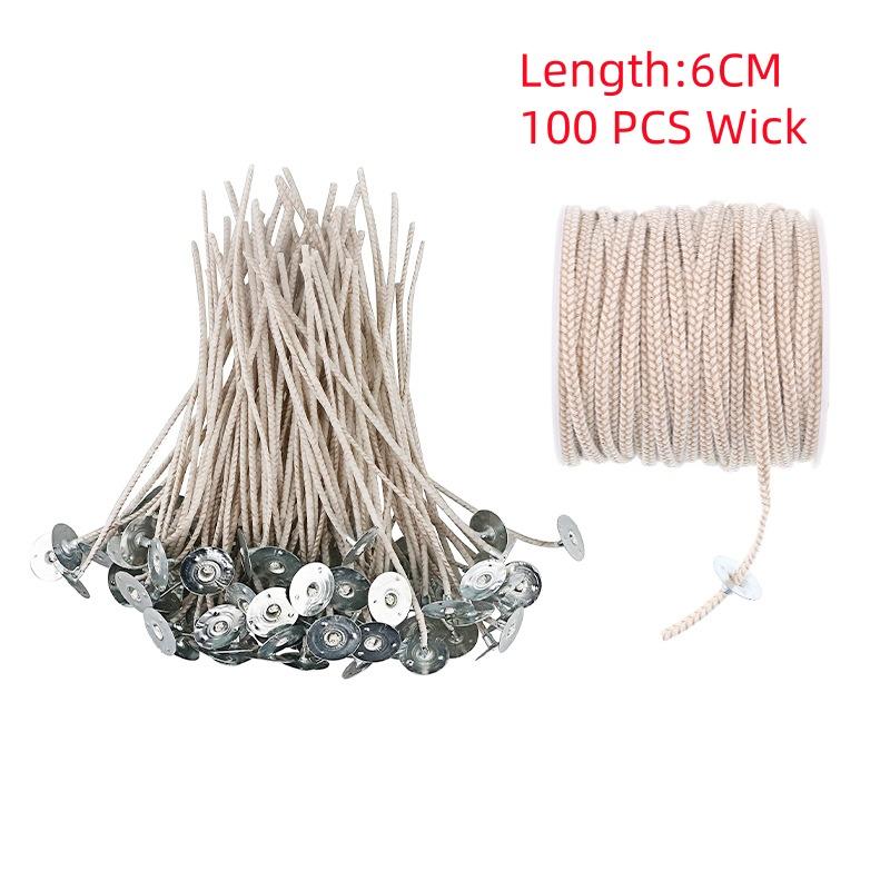 

100 шт. Хлопковые фитили для свечей Коричневые Соевый сердечник Бездымные свечи 6/20см Принадлежности для изготовления свечей Восковые фитили для изготовления свечей