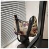 Fashion Vintage Crossbody Bag Half Moon Shape Printed pattern Handbag Texture Messenger Bag for Women