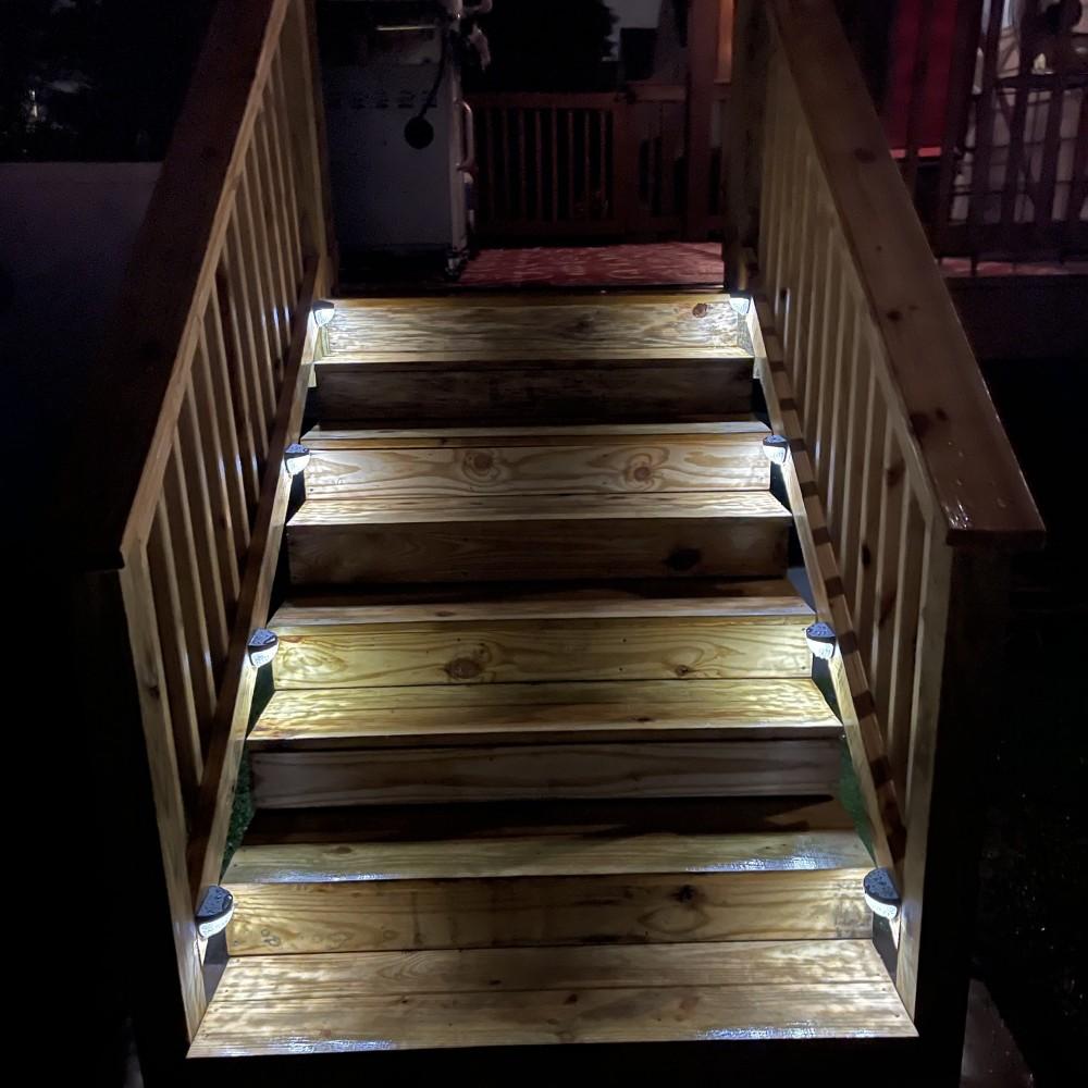 2pcs 6LED Solar Staircase Lights Waterproof Night Wall Lights Balcony Garden for Outdoor Courtyard Decoration Street Stair Fence