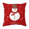 Federa Cuscino a Tema Natalizio Fondo Rosso Lino Corto Peluche Stampato Federa Cuscino Regalo Festivo