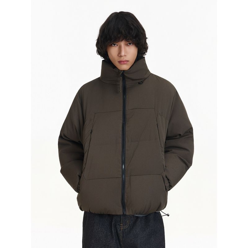 Blaexit 2025 New Men's down Cotton Jacket Winter Thickened Coat with Fleece Warm Cotton Clothing Black Puffer Jacket