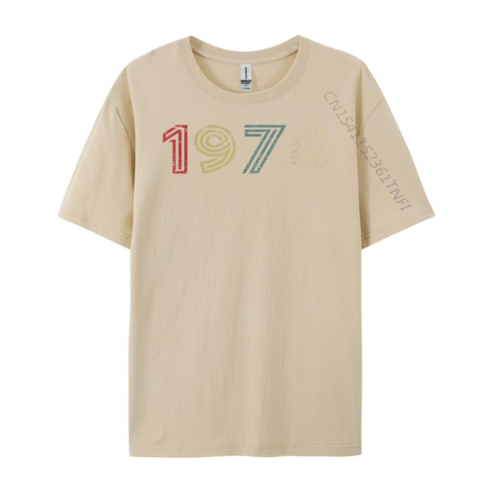 Vintage 1974 Cool 50 Year Old Bday Men Women 50th Birthday Wholesale Tshirts 100 Pcs Breathable Funny Gifts Design