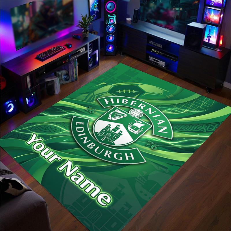 Crystal Velvet Rug Hibernian FC Print Custom Name Text Floor Mat Home Decor