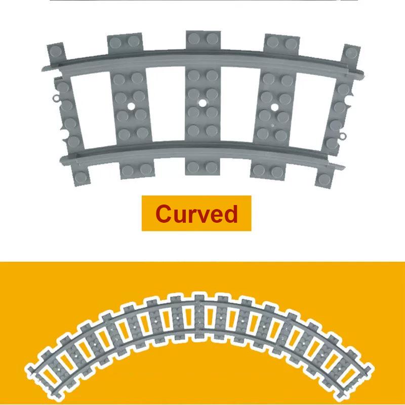 City Creative Train Tracks Trains Railway Forked Rail Straight Curved Tracks Sets Building Blocks Bricks Accessories Parts Toys for Kids Childrens Boy