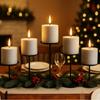 3Pcs Candle Holders for Pillar Candles Tray - Matte Christmas Decorations Indoor,Perfect Centerpieces for Tables,Home Decorator