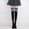Three bars thigh socks summer women's cotton thin striped socks student socks performance socks knee socks JK socks