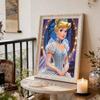 Cinderella Classic Blue Pearl Dress Pearl Painting Art 5D DIY Full Diamond Embroidery Mosaic Cross Stitch Kit Home Room Decor