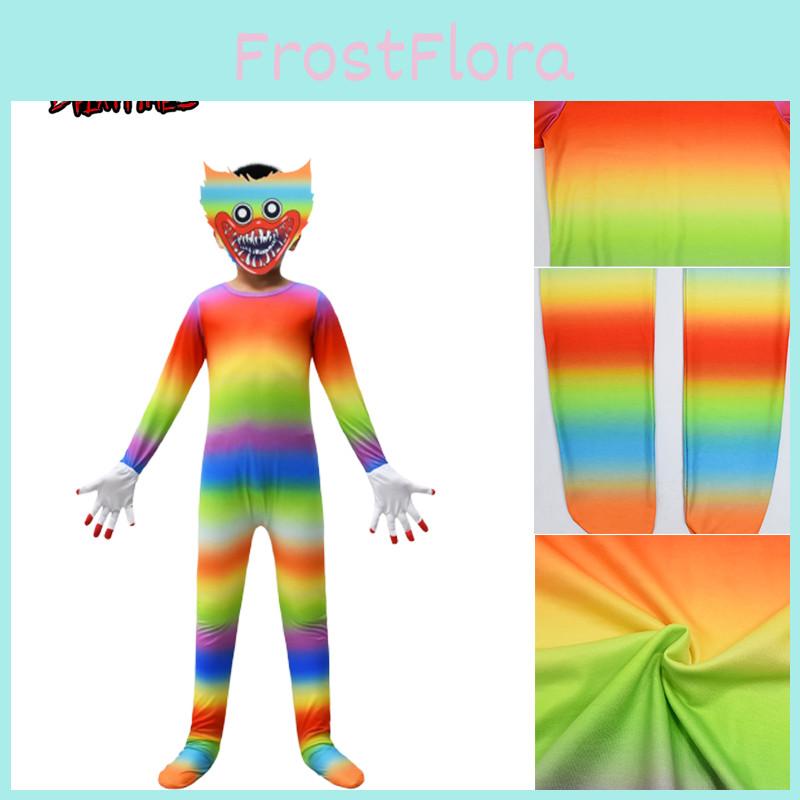 Kids Poppy Playtime Huggy Wuggy Cosplay Costume Jumpsuit Mask Halloween Suit