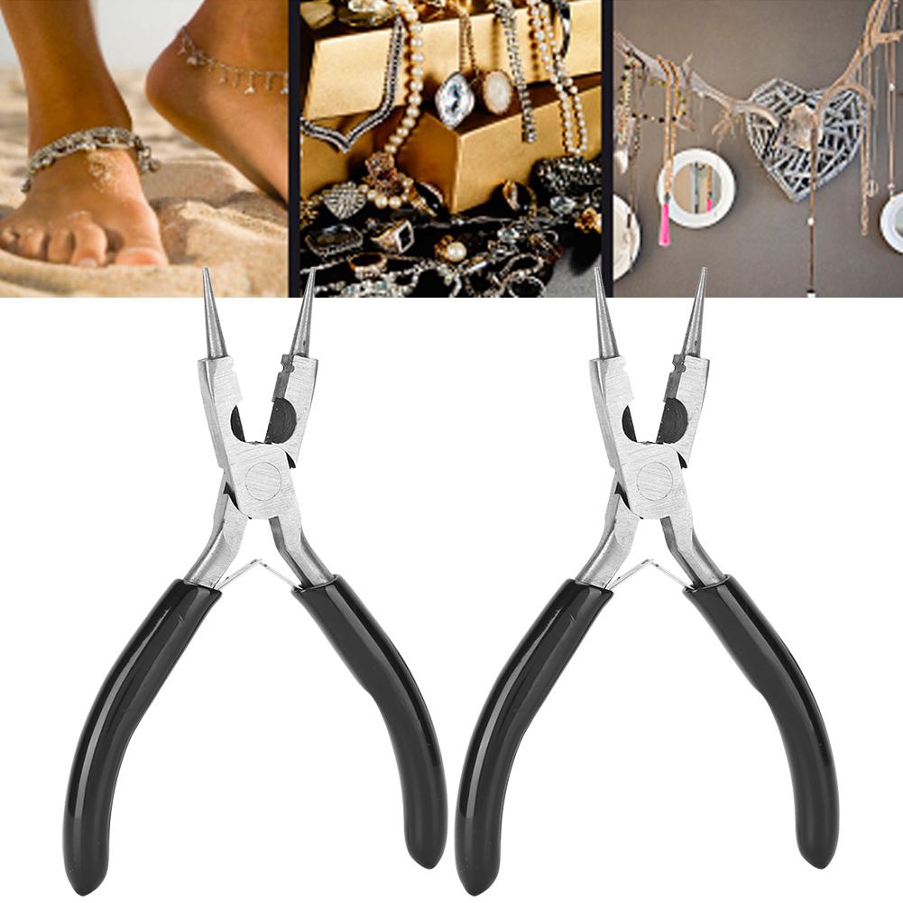2Pcs Round Nose Pilers 4 In 1 Multifunction Hand Made Tool for Wire Wrapping Jewelry Watch Making