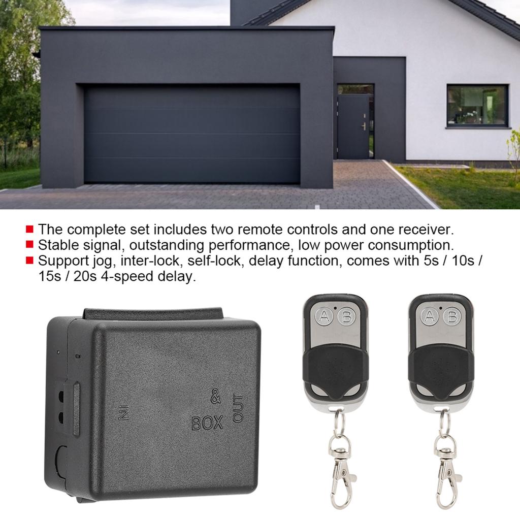 12V Single Channel Remote Control Switch Transmitter Receiver Set 2 Button Learning Code