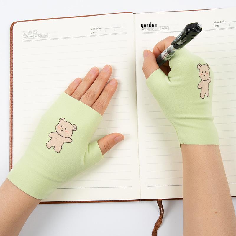 Children's Half-Finger Warm Gloves with High Elasticity and Self-Heating German Velvet, Anti-Frostbite.