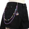 Hip Hop Punk Gürtelkette Schlüsselanhänger Ring Damen Herren Mehrfarbig Harz Kreis Herz Anhänger Taillenkette Tasche Auto Jeans Röcke Hosen