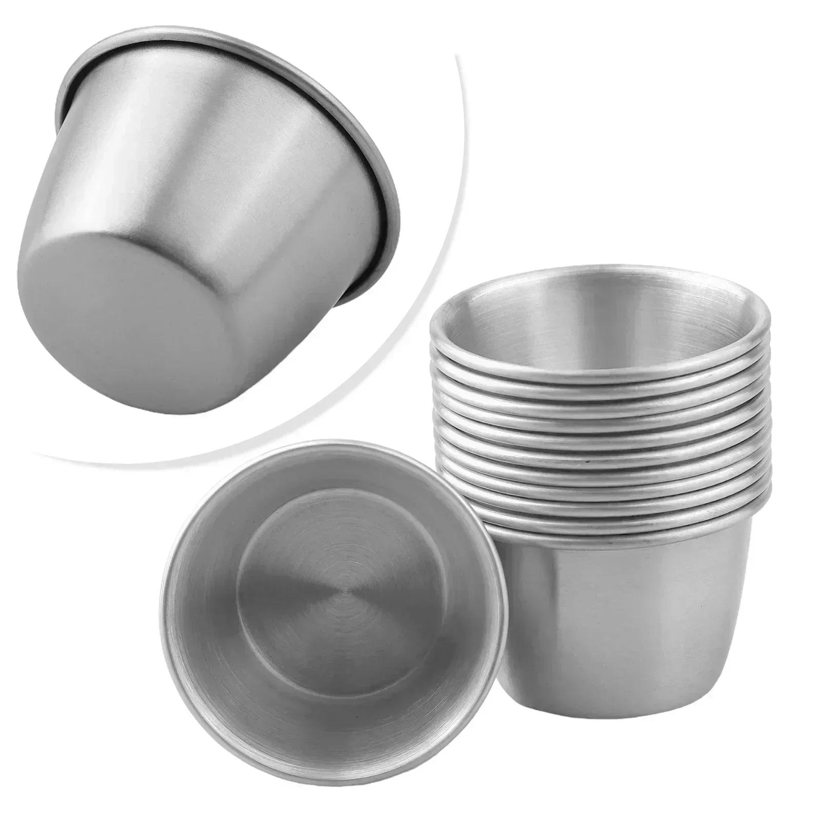 

Kitchen Supplies Sauce Cups Tableware 12Pcs 2.5 Oz 6x3.6x4.4cm For Dipping Portion Condiment Sauce Pot Stainless Steel Exquisite China Mainland