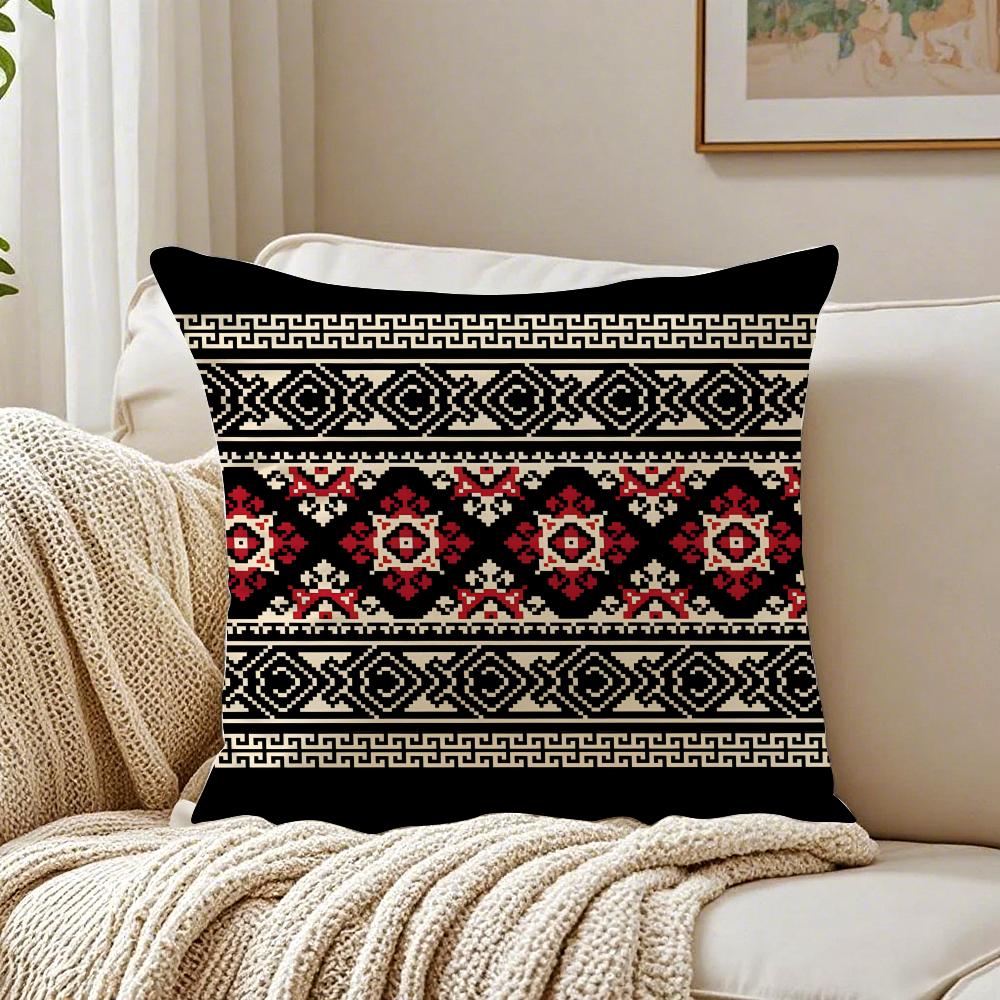 Türkischer Kilim Teppich Kissenbezug Beidseitiger Plüsch Sofakissenbezüge Bio Atmungsaktiv Verdeckter Reißverschluss