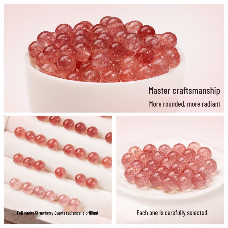 Natural Strawberry Quartz Round Beads for DIY Jewelry and Bracelets 6mm Bead