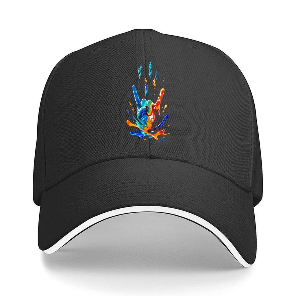 Abstract Liquid Splash Gesture Artwo Sandwich Baseball Cap Sun Cap Outdoor Workouts Hat