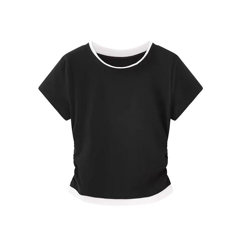 

Dopamine Dressing Women s Summer Color Block Slimming Top S чёрный