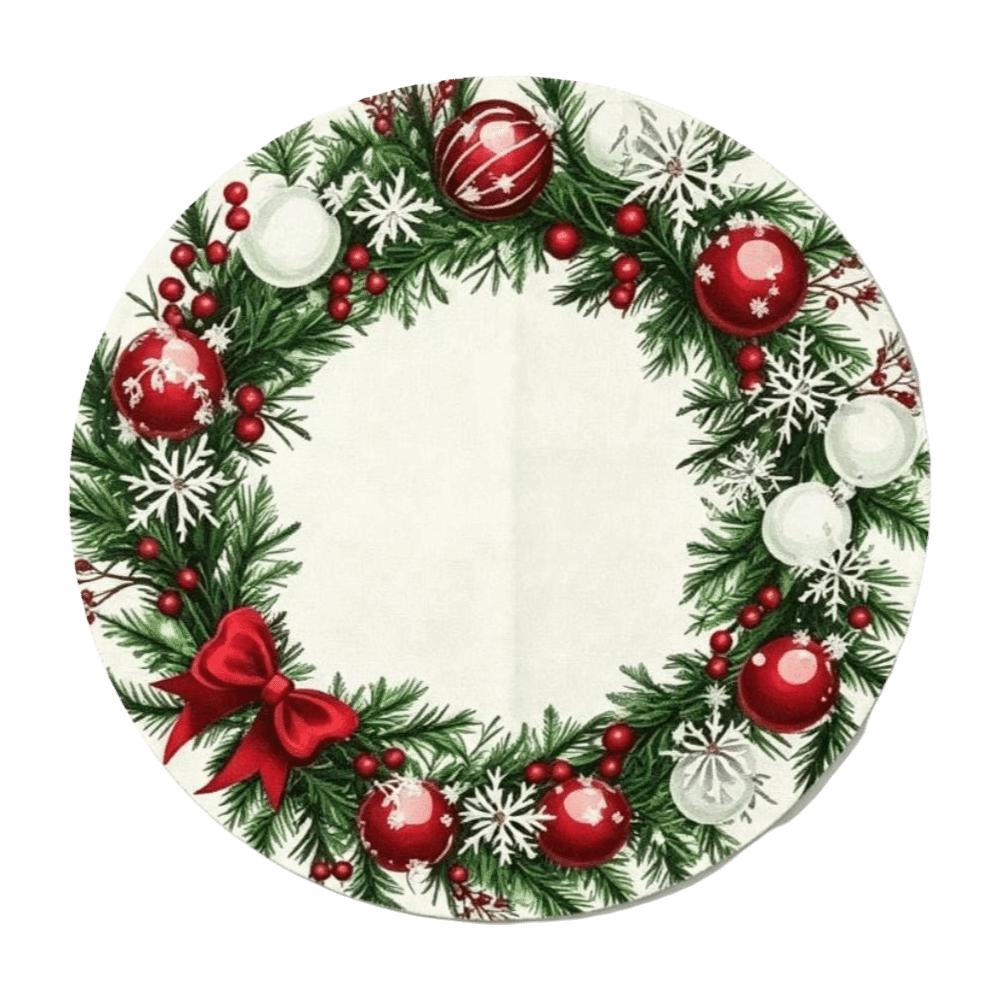 Snowman Christmas Table Placemat Tree Bow Heat Insulation Flower Linen Table Mat Anti-slip Anti-scald Round Dining Mat