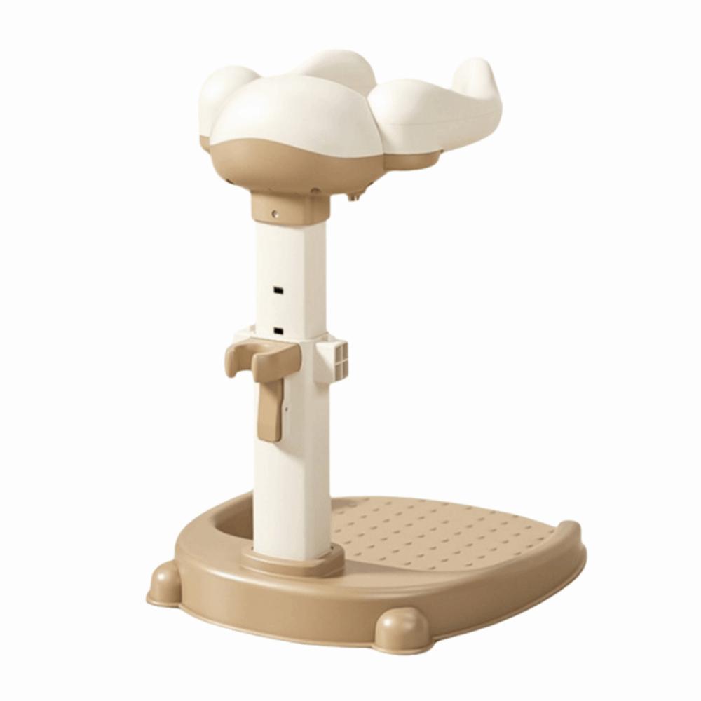Non-Slip Baby Standing Shower Stand Adjustable Infant Bath Support Baby Bath Stand Standing Bath Bath Stand brown