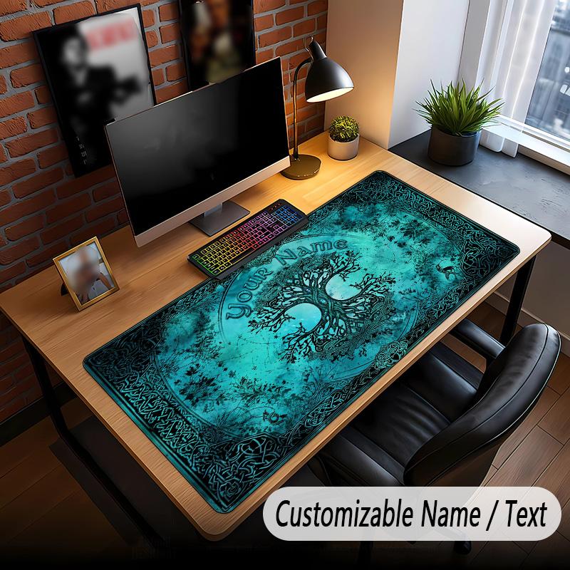 Tree of Life Theme Custom Mouse Pad Personalized With Name Text Customized Desk Mat For Office Home Decor