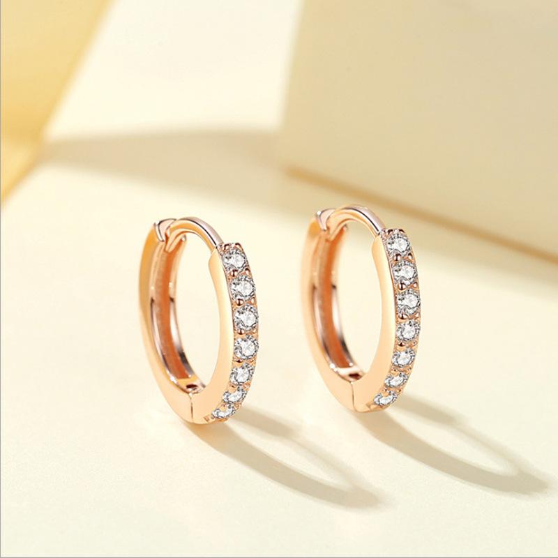 

Серьги-клипсы из стерлингового серебра 925 пробы с японскими и корейскими бриллиантами, однорядные серьги-клипсы с бриллиантами, круглые серьги, женские легкие роскошные серьги в стиле ретро 925