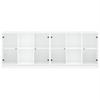 Book Cabinet with Doors White 204x37x75 Cm Engineered Wood
