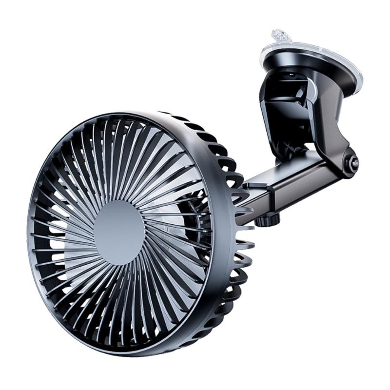 

Car Dashboard Windscreen Mount Suction Cup Fan Cooling Fan 360 Degree Rotating Air Circulator Fan 3 Speed Adjustment 1
