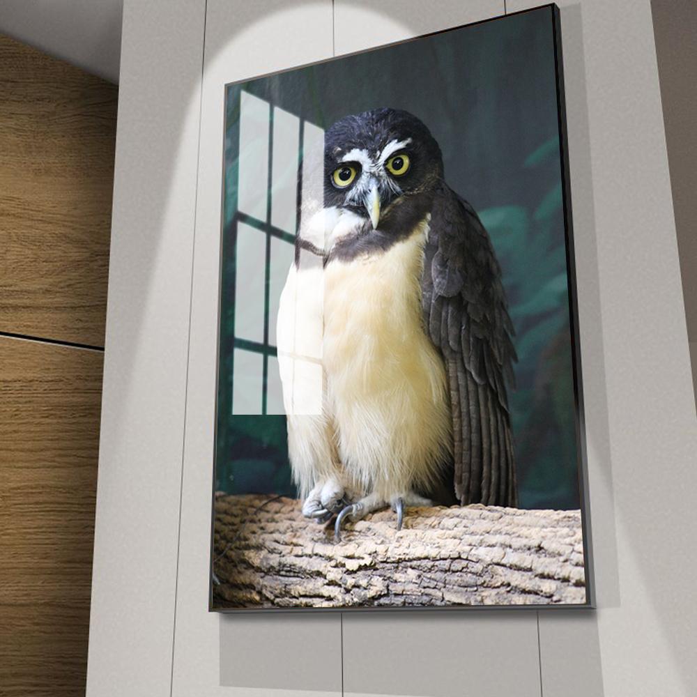 Tierölgemälde Eule im Schnee Landschaft Kunst Leinwand Malerei Geschenk Malerei Wohnzimmer Flur Dekoration Wandbild Kein Rahmen