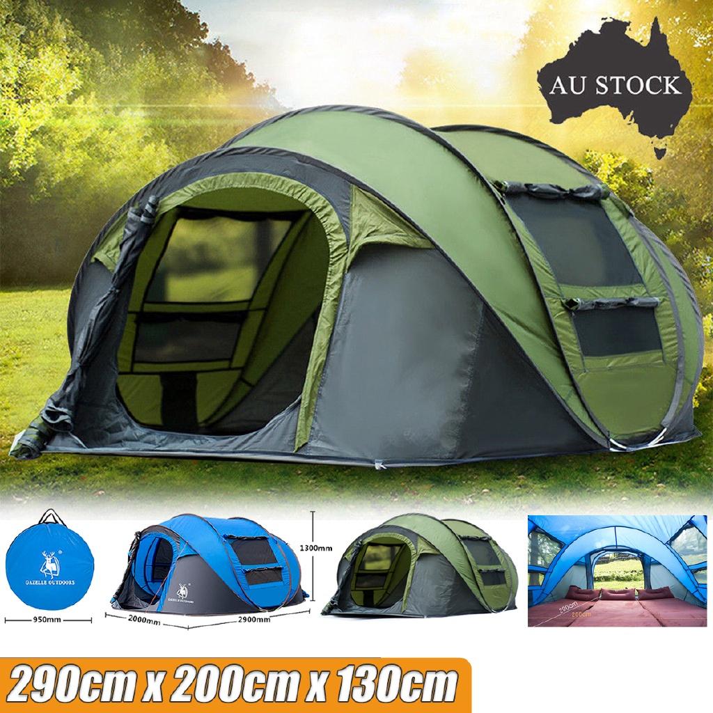 3-4 Person Waterproof Instant Tent Set-Up Waterproof UV Protect 2 Doors Camping Shelter Outdoor Camping Hiking Tent