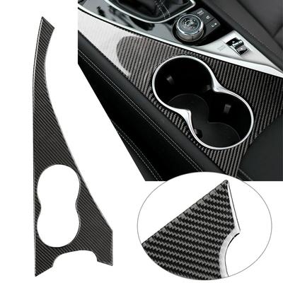 Car Interior Water Cup Holder Panel Trim Cover Carbon Fiber ABS For Infiniti Q50 2014 2015 2016 2017 2018  RHD