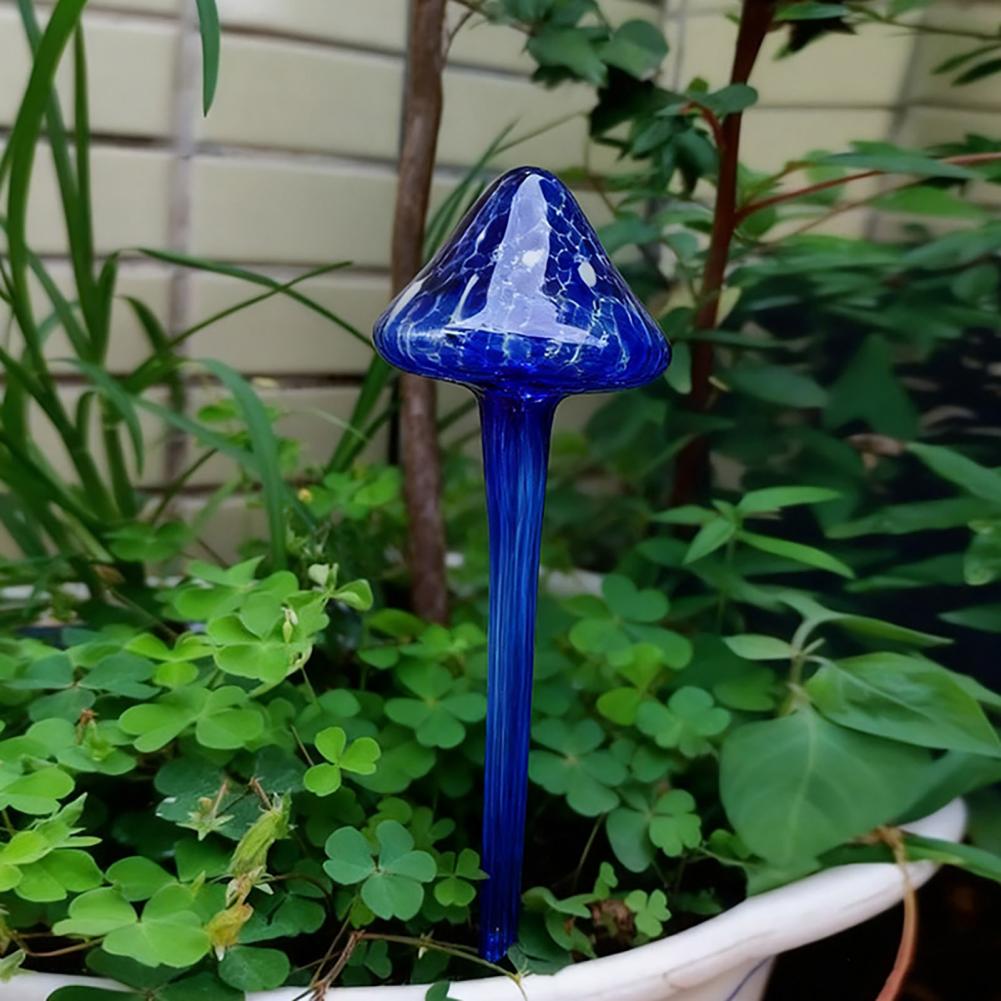 Flower Watering Device Colored Glass Watering Tool Self Watering Glass Mushroom Plant Device Uv Resistant Automatic for Plants