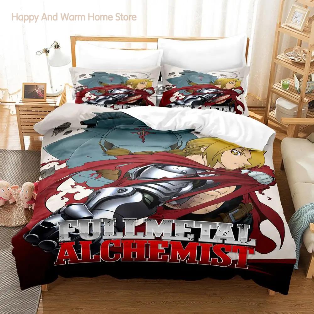 Neues Anime Alchemist Bettwäscheset Einzelbett Twin Full Queen King Size Bettset Aldult Jungen Schlafzimmer Bettbezugsets Anime Bettlaken Set