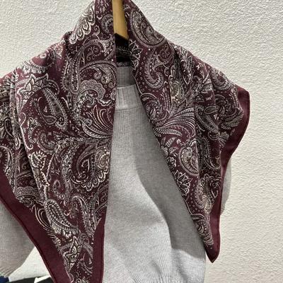 Double-Sided Silk Wool Scarf Women'S Autumn And Winter Silk Wool 70 Square Scarf Warm Dual-Purpose Women'S Versatile Temperament Air Conditioner Neck