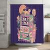 Japanese Cat Ramen Shop Anime Shower Curtain Waterproof Bathroom Decor Japanese Style Cute Kawaii Room Divider Backdrop
