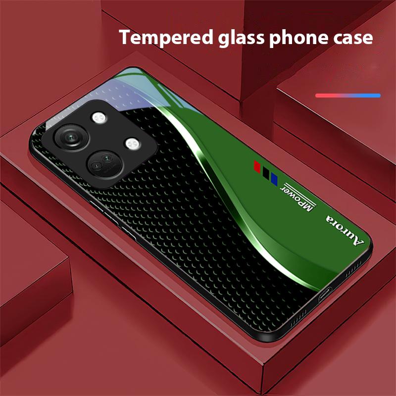 Kreative Kurve Für OnePlus Nord 3 5 6T 7 Pro 8 12 10T Reno8 Lite 5G 10R Nord N30 Hartschalen-Schutzhülle aus gehärtetem Glas Schwarz