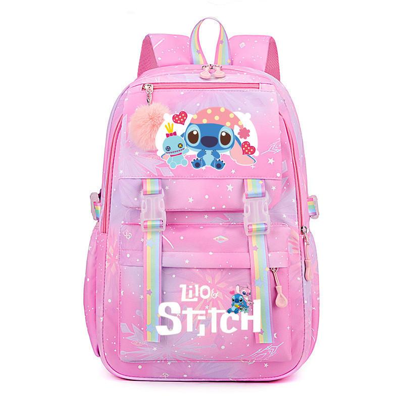 Student Schoolbag Large Capacity Backpack Rainbow Print Cartoon Outdoor Backpack