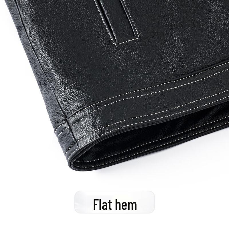 Men's Top Layer Cowhide Leather Jacket with Silk Lining