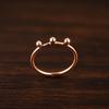 Pure Copper Triple Ball Ring, Dainty Minimalist Geometric Stacking Band Ring for Women