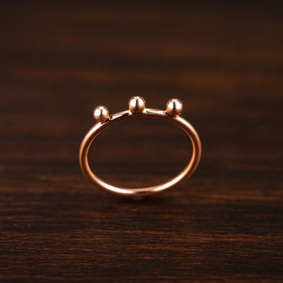 Pure Copper Triple Ball Ring, Dainty Minimalist Geometric Stacking Band Ring for Women