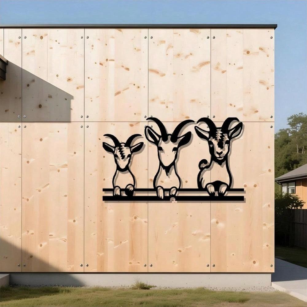 Personalized Metal Wall Art Goat Sign Christmas Halloween Gift Modern Home Decor