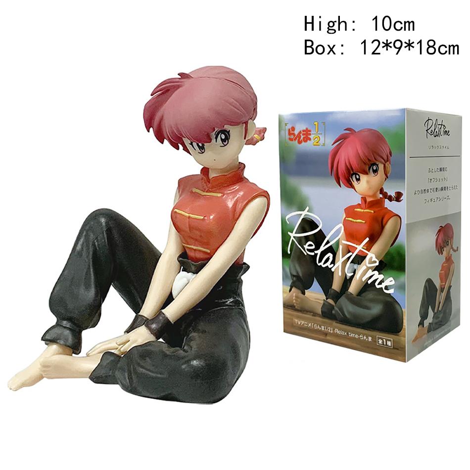 10CM In Stock Ranma 1/2 Tendou Akane Ranma PVC Anime Figure Periphery Kawaii Sitting Toys Desktop Car Ornaments Model Gifts