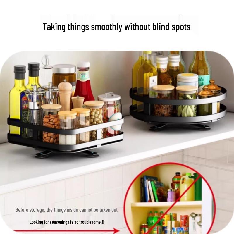 360° Rotating Kitchen Countertop Spice Rack