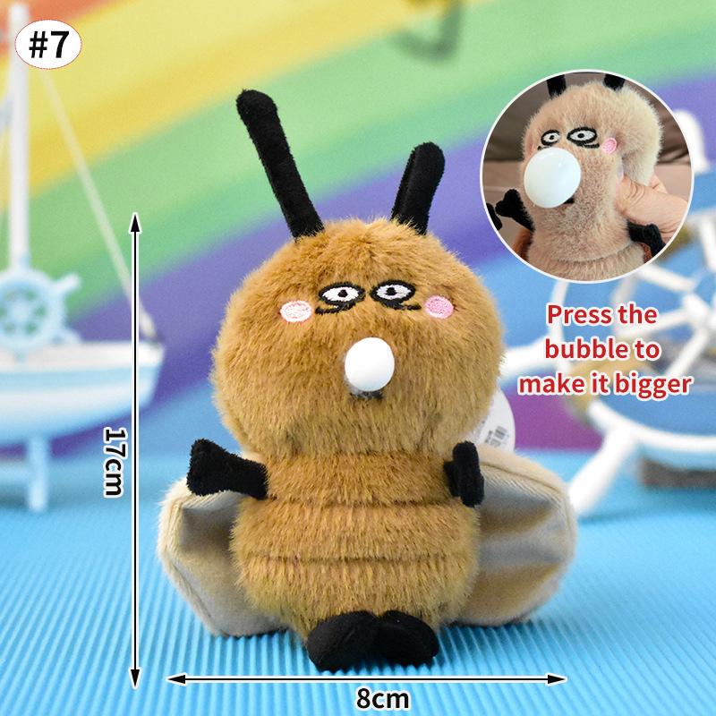 Cockroach Funny Keychain Pendant Cute Soft Stuffed Plush Animal Key Chain Cute Kawaii Backpack Hanging Ornaments Keyrings Gifts