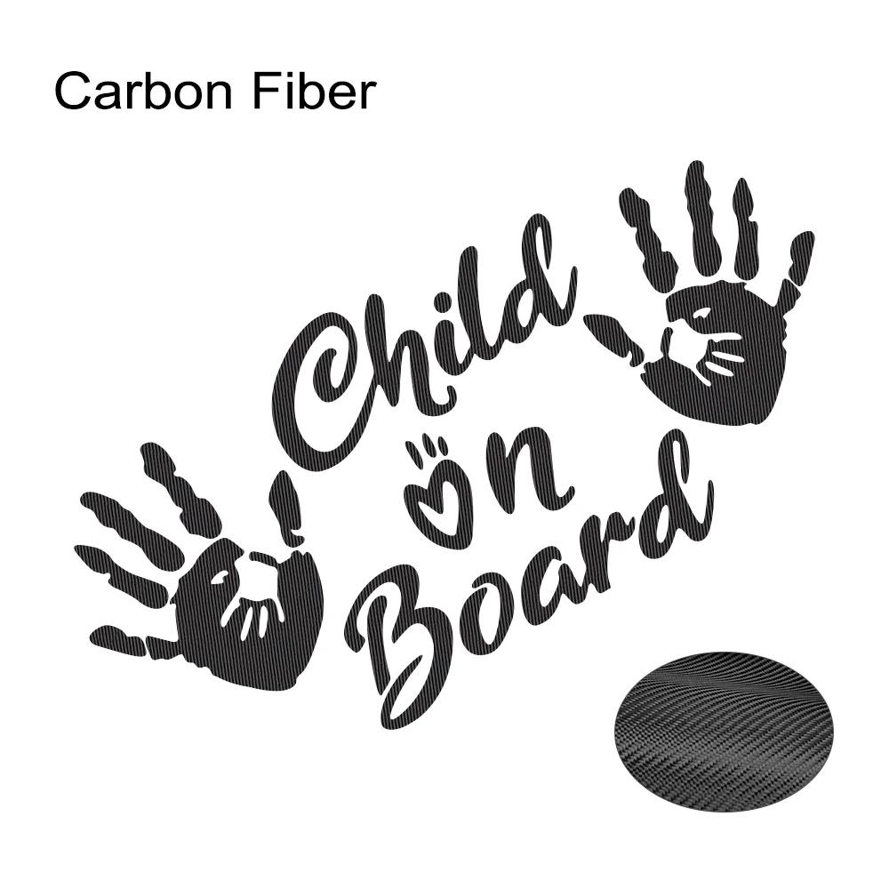 Child On Board Car Window Sticker Truck Door Decals Self-Adhesive Vinyl Palm Print Graphics Windshield Sign Decor Accessories