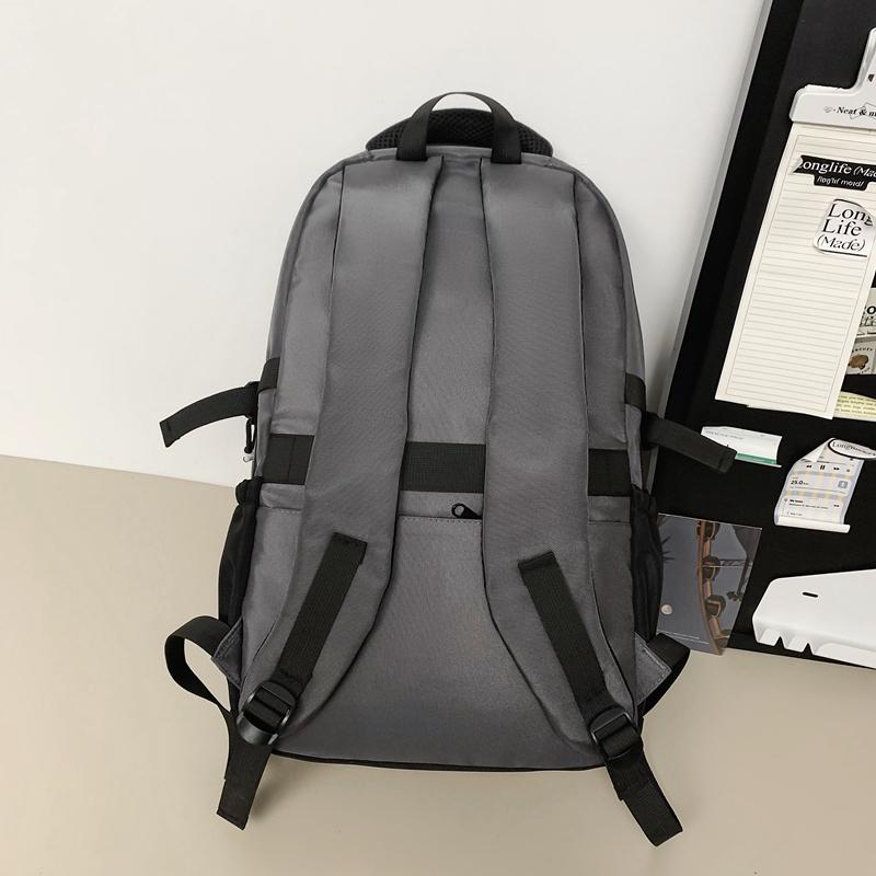 Großer, leichter Schulranzen für Mittelschüler mit großem Fassungsvermögen und Farbblock-Design für Herren