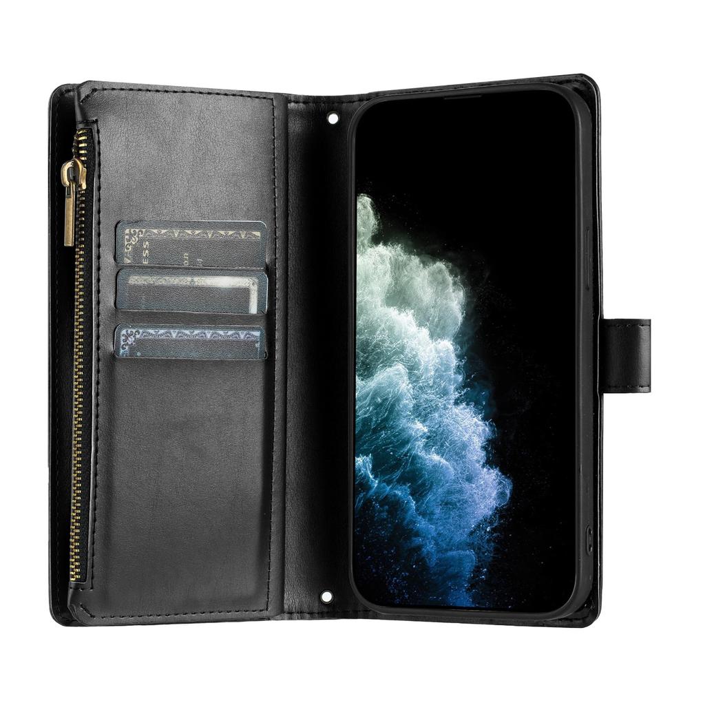 For Xiaomi Poco M8 5G/Redmi Note 15 5G (Global)/15 4G (Global) Leather Case Zipper Wallet Stand Shockproof Phone Cover with Wrist Strap